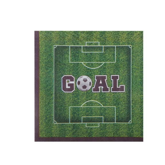 Dadiaei 13x13in Soccer Themed Paper Napkins, Football Pattern Disposable Luncheon Napkins for Sports Party, 20 Count Bulk for Game Day Birthday, Absorbent Table Decor
