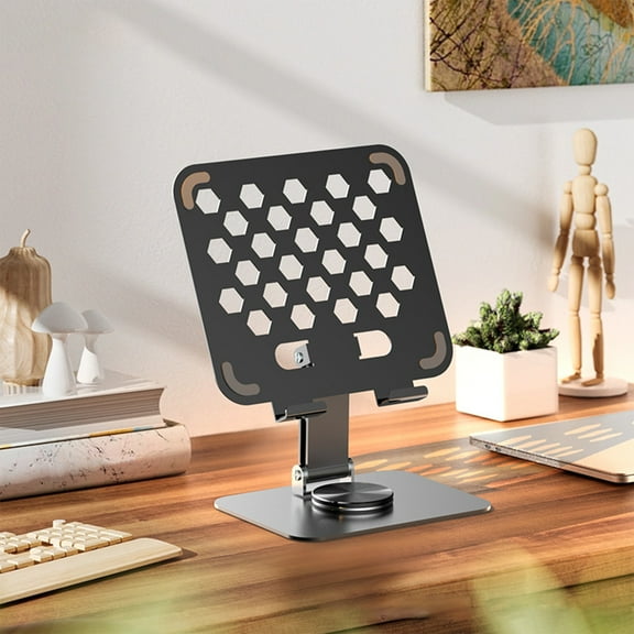 Dadiaei 360° Rotating Aluminum Tablet Stand Holder for Desk,Foldable Swivel iPad Stand with Adjustable Angle,Compatible with iPad Pro 12.9/11/10.5/9.7,Air,Mini & Other Tablets,Durable Desktop Stand