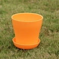 thumbnail image 1 of Dadiaei 6 Inch Flower Pots for Plants Indoor Outdoor, Plastic Planters with Drainage Hole & Saucer, Modern Decorative Garden Pots for House Plants, 1 Pack Gray Planter with Tray, 1 of 4