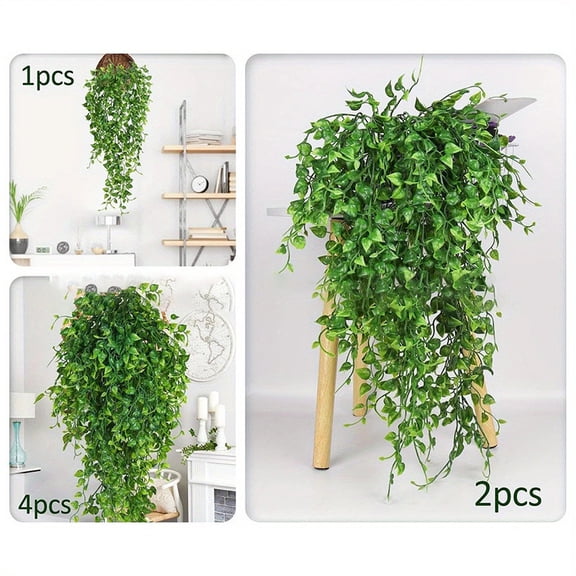 Dadiaei Artificial Apple Leaf Hanging Vine, Simulation Green Plant for Wall Decor, Faux Ivy Garland for Wedding Garden, Home Office Greenery