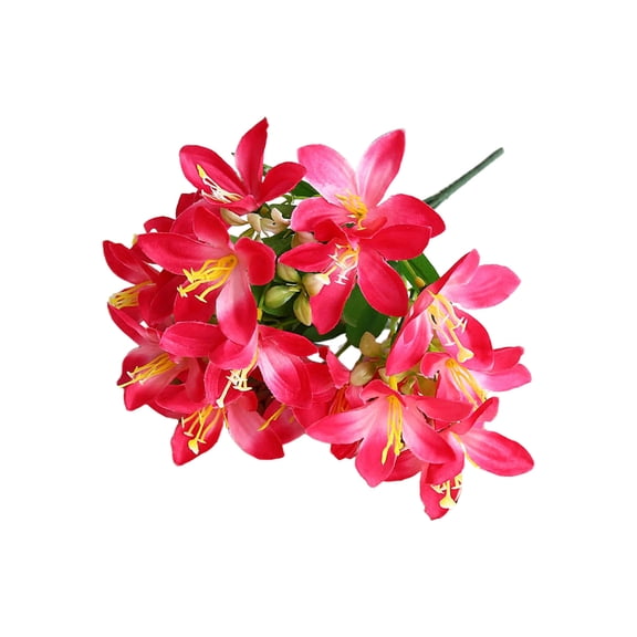 Dadiaei Artificial Lilys Stems 6 Branches 18 Blooms Fake Flowers Bouquet for Home Table Decor Wedding Churchs Hotel Party Centerpiece Silk Floral Arrangements Realistic Flowers for Home Decor