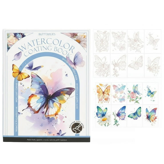 Dadiaei Breathly Stress Relief Kit Watercolor Painting Book for Adults DIY Art Kit Foldable Paint Book with Watercolor 5ml Beginner Friendly Relaxation Craft