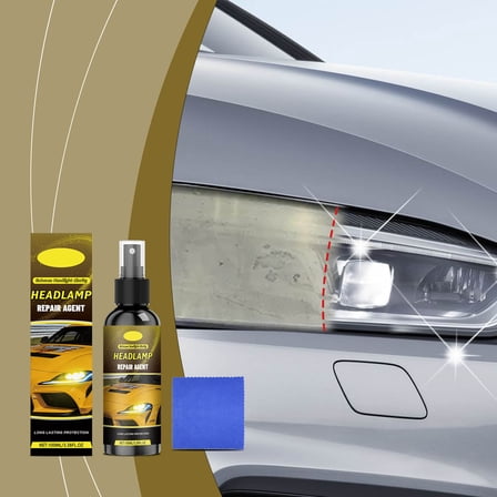 Dadiaei Car Headlight Restoration Kit 100ml Cleaner Polish and Sealer Removes Yellowing Restores Clarity UV Protective Coating for Plastic Lenses Improves Night Visibility