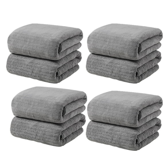 Dadiaei 4 Pack Ultra Soft Quick Drying Bath Towels (75x35cm) - Microfiber Coral Velvet Highly Absorbent Lightweight Towels for Bath, Gym, Yoga, Travel & Sports - Skin Friendly