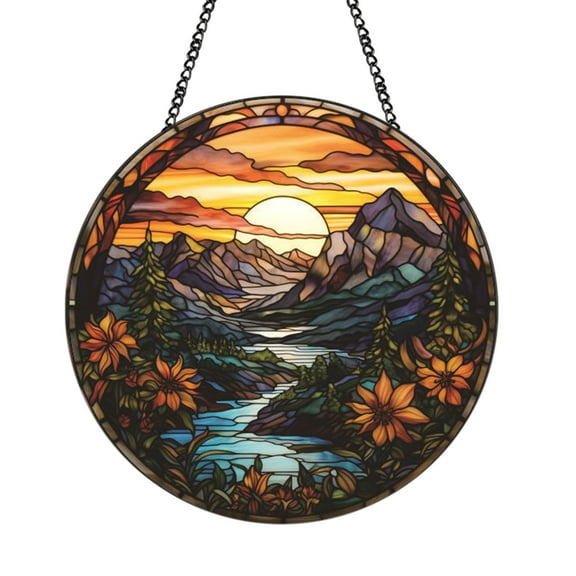 Dadiaei Colorful Flower Watercolor Door Wreaths for Front Door, Spring Round Hanging Signs for Holiday Porch Wall Decor, Farmhouse Indoor Outdoor Home Decorations