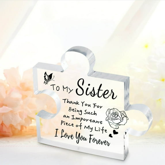 Dadiaei Cute Engraved Acrylic Block Puzzle Piece Gift for Mom, Father, Mum - Adorable Christmas, Mothers Day, Retirement Gift Idea from Son, Daughter - Fun Fancy Decoration Piece