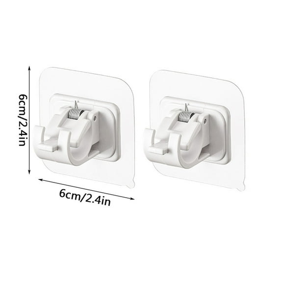 Dadiaei No Drill Curtain Rod Holder - 2 PCS Self Adhesive Curtain Rod Brackets, Clear Plastic Rod Hanger, No Drilling Rod Hook for Easy Installation, Damage-Free Curtain Support