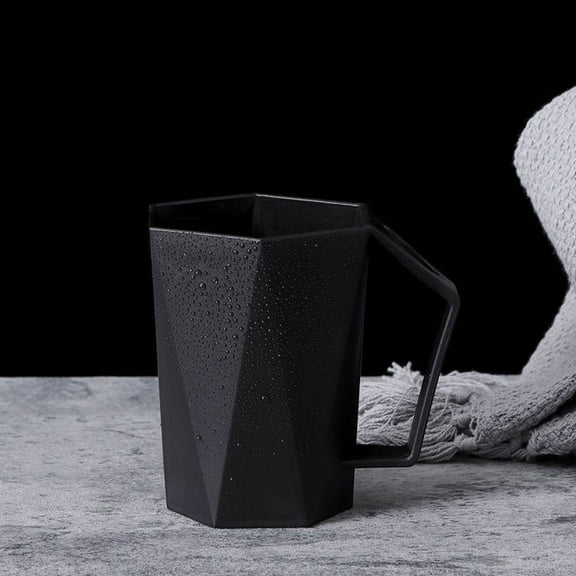 Dadiaei Geometric Shape Coffee Mug with Splash Proof Lid, Ceramic Tea Cup for Office & Home, Novelty Milk Mug for Women & Men, Tea Lover Gift, Handles, Durable Design