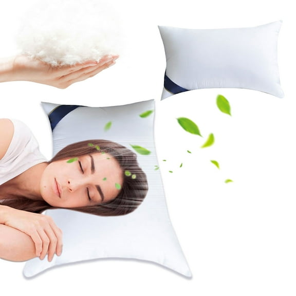 Dadiaei Goose Down Feather Pillows, Standard Size Bed Pillows, 100% Cotton Shell, Soft Support for Back, Stomach, or Side Sleepers, Premium Bedding Comfort, Set of 2