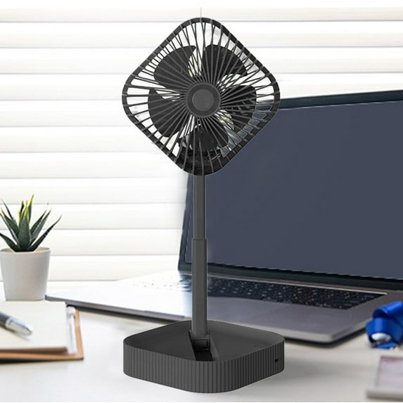 Dadiaei Portable Pedestal Fan with Remote Control - Foldable Standing Fan, 3 Speed Quiet Timer, Telescopic Design for Home, Kitchen, Outdoor, Camping, Foldaway Desk Fan