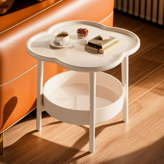 Dadiaei Small Round Side Table,Bedside Table with Storage, Morden Round Nightstand, Samll Side Table for Living Room，Bathroom，Bedroom, Nursery, Laundry, White