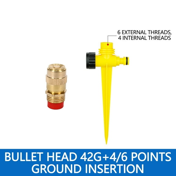 Dadiaei Copper Sprinkler Brass Lawn Watering Device Ground Plug In Nozzle 360 Degree Rotation 3 Angle Settings for Garden Irrigation Easy Installation Durable Automatic Watering Tool