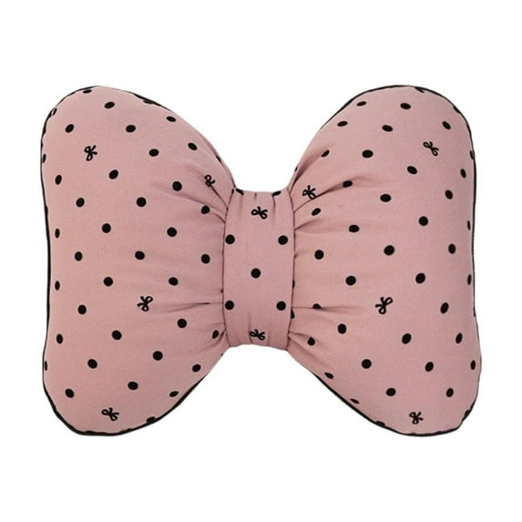 Dadiaei Dotted Bow Pillow for Waist Support and Home Decor Cuddle Soft Plush Holiday Gift Cute Accent for Sofa and Bed
