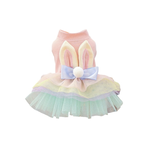 Dadiaei Easter Dog and Cats Dresses Pet Holiday Outfits Clothes Well for Parties Anniversaries and Photo Opportunities Easter Garden Decorations Outdoor Easter Basket Stuffers, Pink