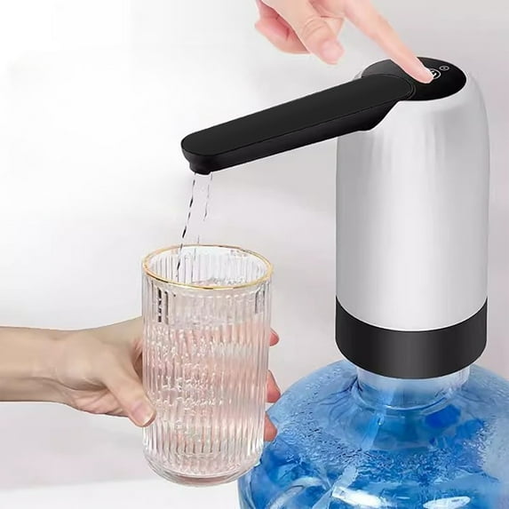 Dadiaei Electric Water Pump for 5 Gallon Jugs,Portable USB Charging Water Dispenser with Switch,Compatible with 2-5 Gallon Bottles,White - Easy Drinking Water Dispenser for Home,Office,Camping