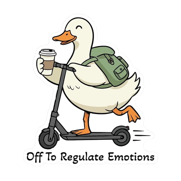 Dadiaei Goose Mood Regulation Vinyl Sticker, Waterproof Adhesive Decal with Positive Message for Laptops Water Bottles Cars, Cute Emotional Support Decor (1pc)