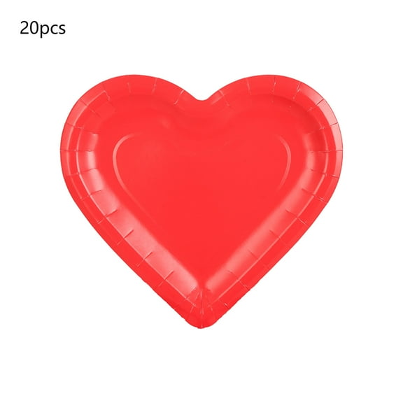 Dadiaei Heart Shaped Paper Plates for Valentines Day Party Decor and Dessert Serving 20 Pack Colorful Disposable Tableware for Celebration and Gathering Food Safe and Easy Clean