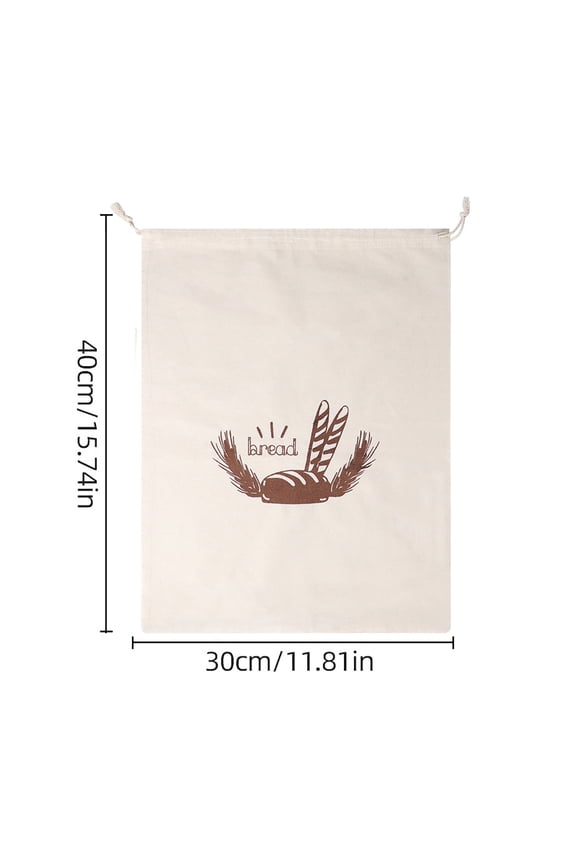 Linen Bag Reusable French Stick Storage Bag Drawstring Bun Bread Bag,Reusable Storage with Drawstring
