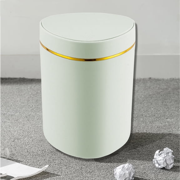 Dadiaei Mini Desk Trash Can with Lid, 0.5 Gallon Small Waste Basket with Press-Top, Compact Tabletop Garbage Bin for Office, Kitchen, Bathroom, 5 x 5 x 6.3 Inches, Durable Plastic, Space-Saving Design