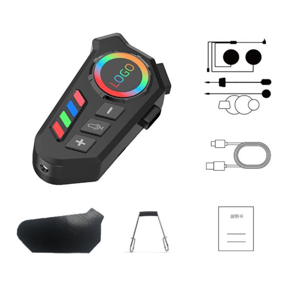 Dadiaei Motorcycle Helmet Bluetooth Headset, Built in Microphone with Noise Reduction, Long Range Intercom for Full Half Helmets, 40H Battery Life