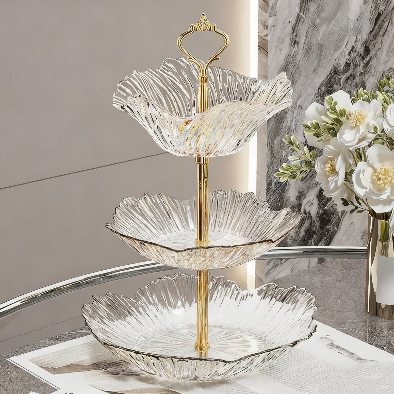 Dadiaei Multi Tier Snack Serving Platter for Coffee Table and Party ...
