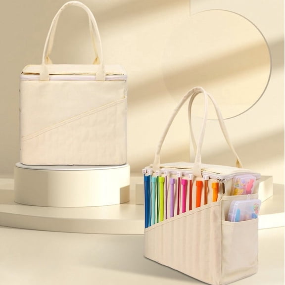 Dadiaei Multifunctional Knitting Storage Bag for Yarn and Needles DIY Craft Organizer with Multiple Compartments Portable Design for Crochet Supplies and Tools