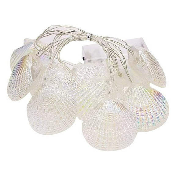 Dadiaei Nautical Theme Ocean Décor Beach Decorative String Lights Outdoor Sea Starfish Shell Cute Marine Life Novelty Night Lights Operated 1.5 Meters 10Lights