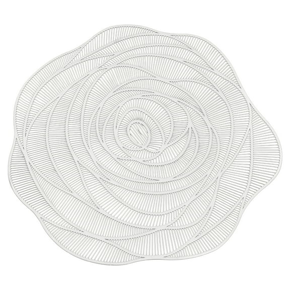 Dadiaei Rose Placemats, 15 inch Round Place Mats Non-Slip Washable Wipeable Dining Table Mates Indoor Decor for Wedding Party Holiday Valentine