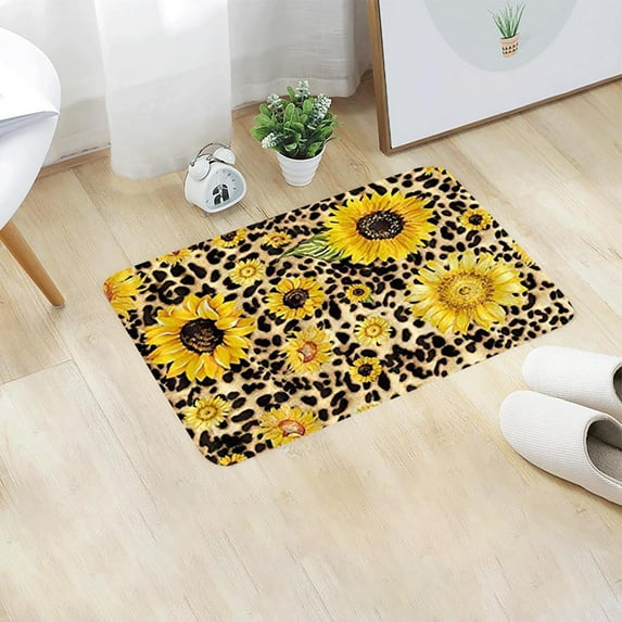Dadiaei Rustic Sunflower & Bees Doormat,Farmhouse Floral Front Door Rug,Decorative Indoor/Outdoor Entryway Mat for Kitchen,Bathroom,Bedroom,Patio,Durable & Non-Slip Floor Mat,My Sunshine Design