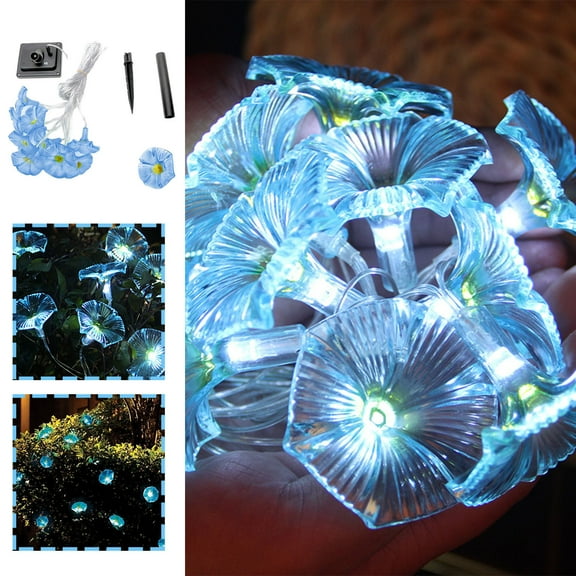 Dadiaei Solar Petunia Flower String Lights, LED Hanging Tree Lights, IP65 Waterproof Outdoor Garden Decor, for Spring Summer Patio Yard Wedding Party Ambiance Lighting