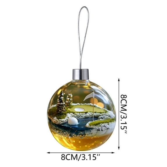 Dadiaei Sports Balls Christmas Ornaments Miniature Sports Scenes In Acrylic Ornament Holiday Decor for Tree Gift for Sports Fans Man Cave Or Themed Party