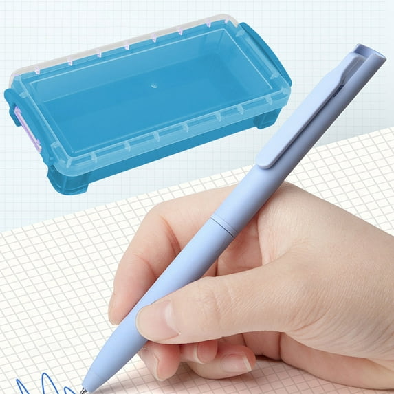 Dadiaei Transparent Frosted Stationery Box Storage Pencil Case Double-layer Pencil Case Multifunctional Stationery Plastic Pencil Case(8.66x3.94In)