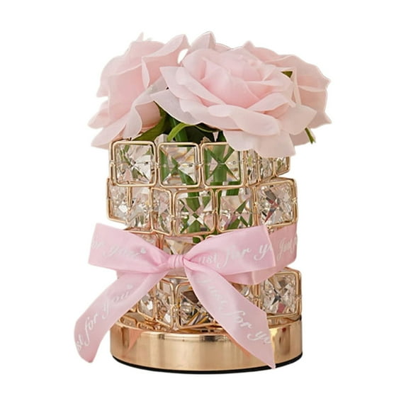 Dadiaei USB Rose Crystal Ball Night Light with 3 Color Changing LED for Tabletop and Bedside Decoration Romantic Gift for Holiday and Anniversary Glass Base for Home Ambiance