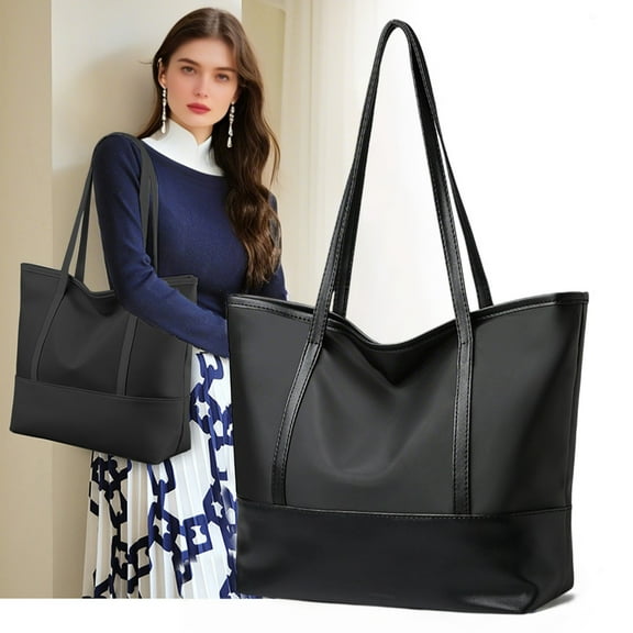 Dadiaei Vintage Genuine Leather Tote Bag for Women, Oversized Shoulder Bag, Vegan Leather Handbag, Casual Zipper Work Purse, Weekender Hobo Shopper Bag, Travel Tote Purse, Durable & Stylish Design