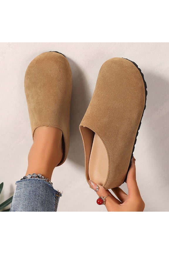 Women's Casual Velvet Mule Slippers Flat Soft Sole for Home and Errands Easy Slip On Comfortable Shoe In Multiple Sizes Fall Winter Wear