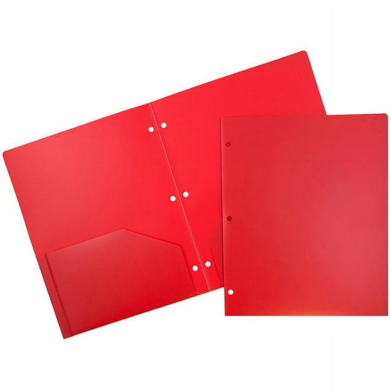 Dadiy Colored Folder with Pockets and Prongs Random color 2 Pockets Colorful Folders with Brads Office School Folders with Fasteners Red