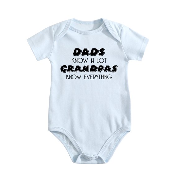 Dads Know A Lot, Grandpas Know Everything Baby Bodysuit Newborn Clothes Cute Boy Outfits Baby Blue-style-1 6-9M