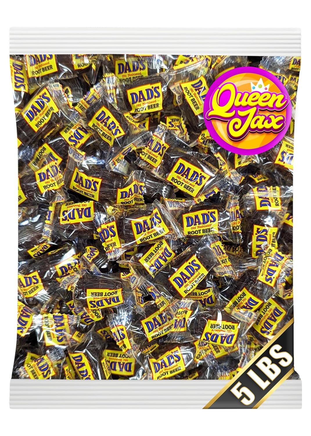 Dads Root Beer Barrels Hard Candy - 5 LB - Root Beer Candy - Old Fashioned Candy - Vintage Candy - Rootbeer - Nostalgic Candy - Rootbeer Barrels Hard Candy, Old Fashion Candy - by Queen Jax