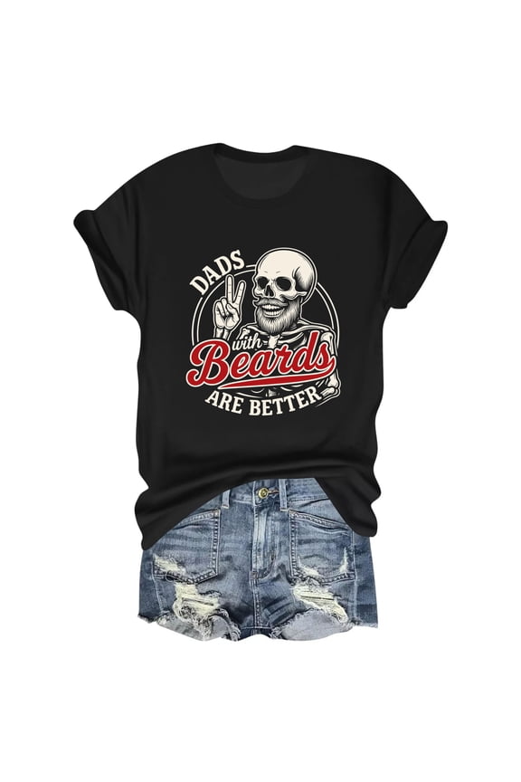 Dads with Beards Are Better T-Shirt – Cool Skull Graphic Design – Perfect for Father’s Day or Proud Bearded Dads