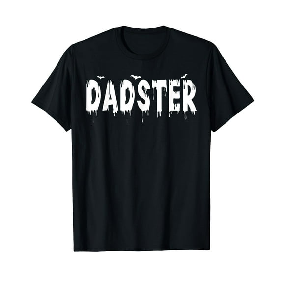 Dadster Couple Matching Family Mom Dad Halloween Party Crew Neck Black T-Shirt