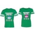 thumbnail image 1 of Dady Mama Shark Matching Couple Cotton Jerseys (Men Green / Women Green) (Men S / Women XL), 1 of 3