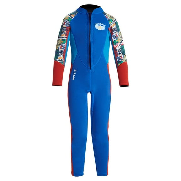 Dadypet Boys Wetsuit, 2.5mm Neoprene Diving Suit with Long Sleeves, Keep Warm and UV Protected Swimsuit for Kids