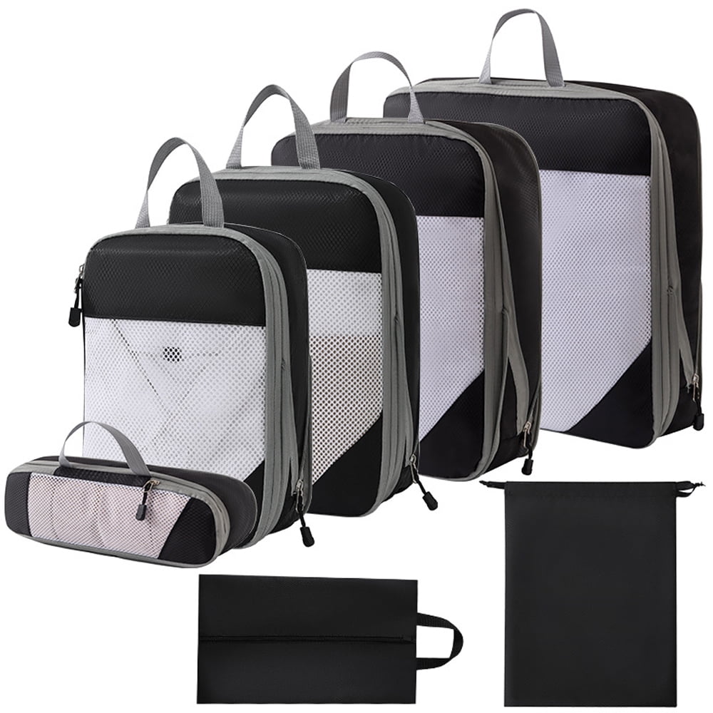 Dadypet Compressible Travel Packing Cubes Set of Storage Bags for