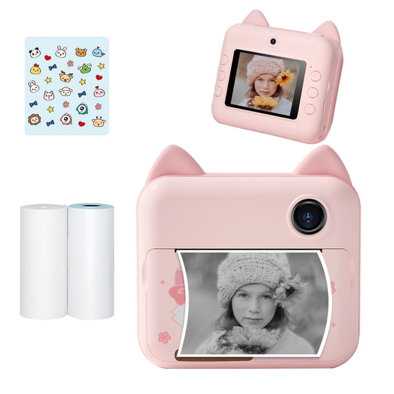 Dadypet Kids Camera 32GB Instant Photo Printer, Perfect Christmas Birthday Gift for Girls, 2.4 inch IPS Screen, WiFi Transmission, Self-Adhesive Photos