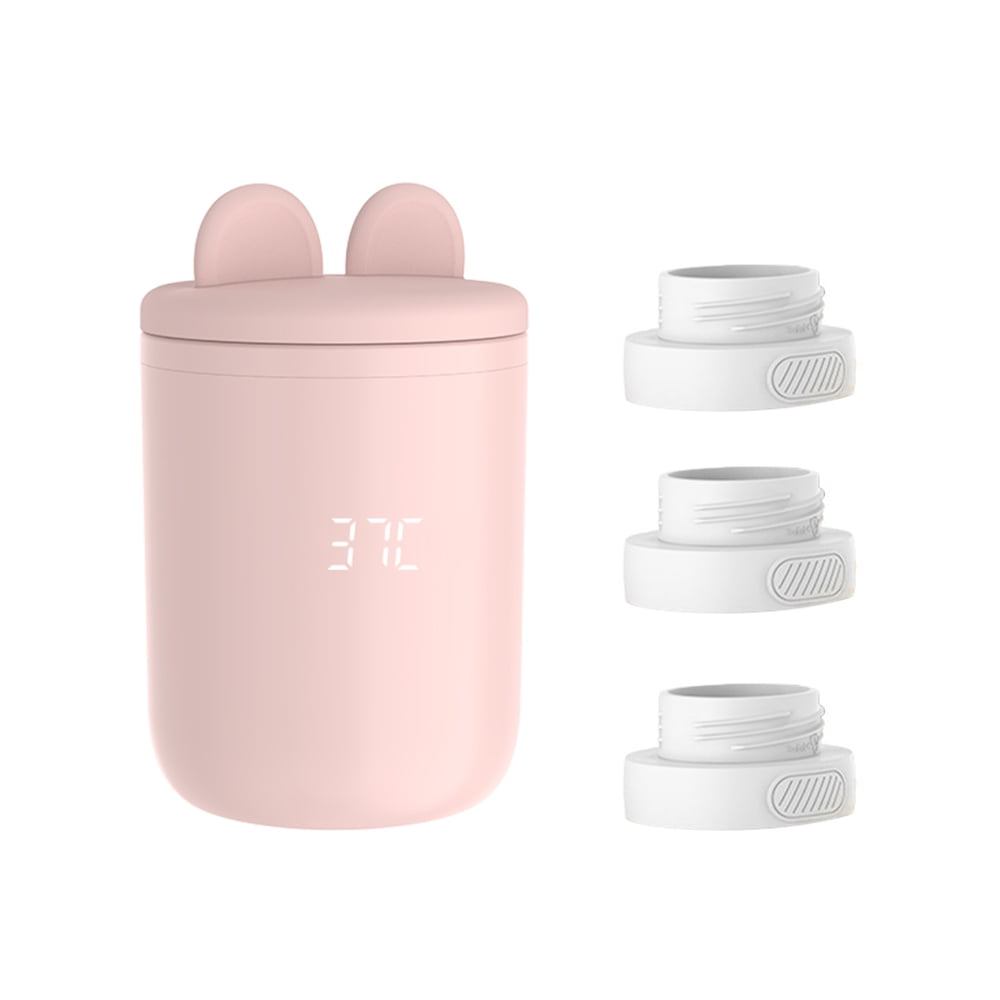 Milk Warmer,Built-in Battery 4 Adjustable Temperature Heater Waterproof Built-in Bottle Warmer Portable Baby Bottle With 39mm/50mm/56mm Adapters Warmer Temperature Adapters Use