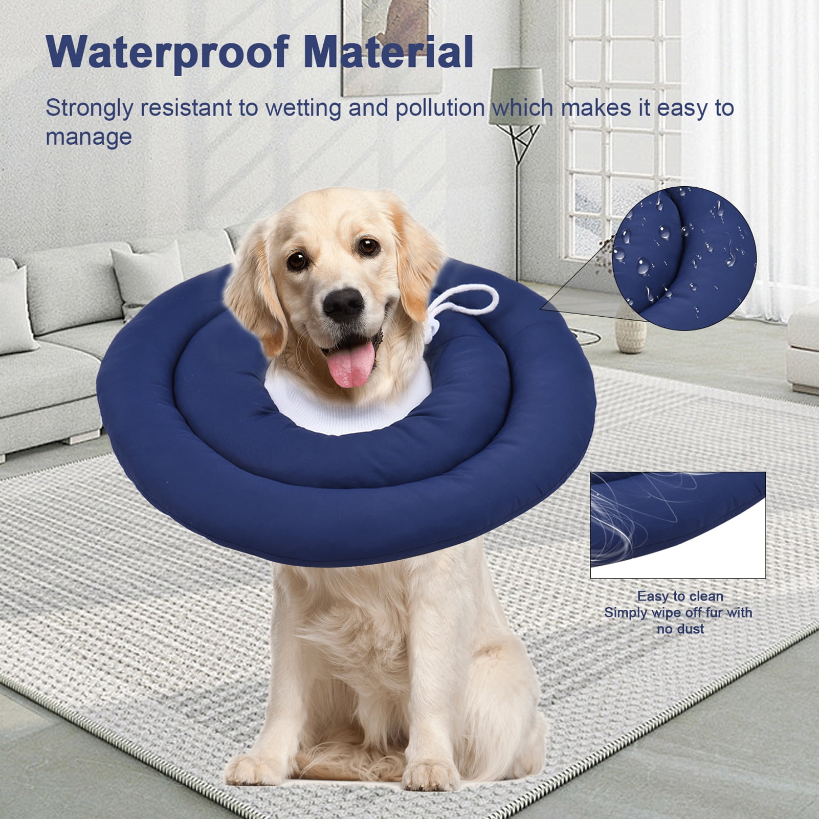 Dadypet Training colla,Neck Waterprrof Donut Recovery Cone Collar Small