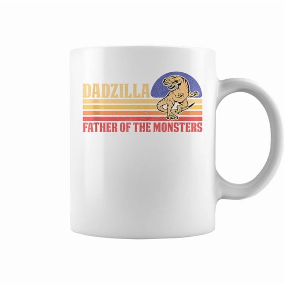 Dadzilla Father Of The Monsters Fathers Day Retro Sunset Coffee Mugs