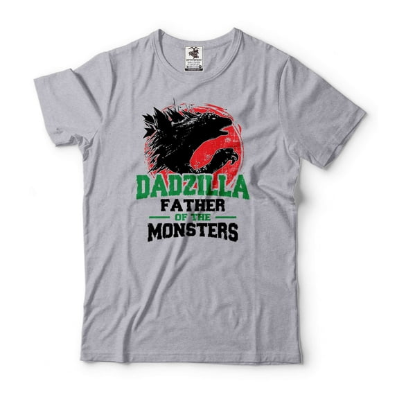 Dadzilla Shirt Father Of The Monsters Shirt Men's Funny Shirt Dad Shirts Father's Day Funny Shirt (Small Grey)