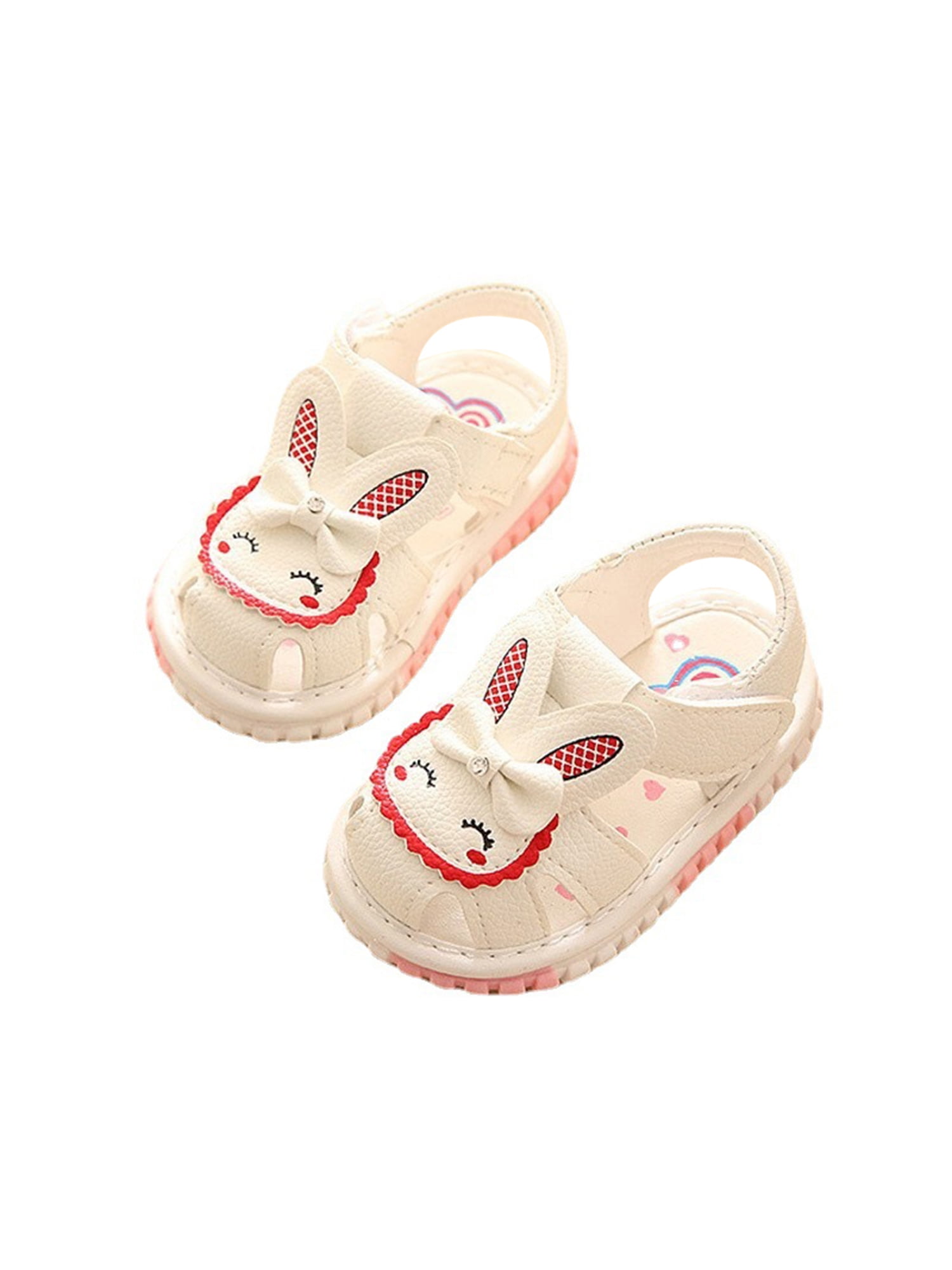 Daeful Baby Girl Crib Shoes Closed Toe Sandals Infant Bunny Princess
