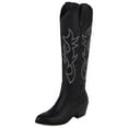 thumbnail image 1 of Daeful Cowgirl Boots for Women Embroidered Knee High Cowboy Boots Fashion Pull on Tall Western Boot Black 11, 1 of 4